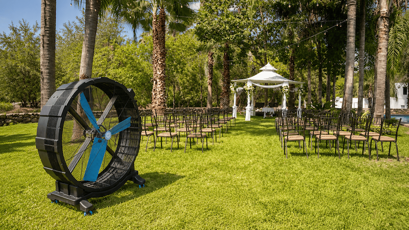 Abanico industrial gigante para eventos al aire libre en Monterrey